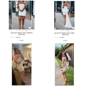 White southern alternative cocktail dress with removable bow.